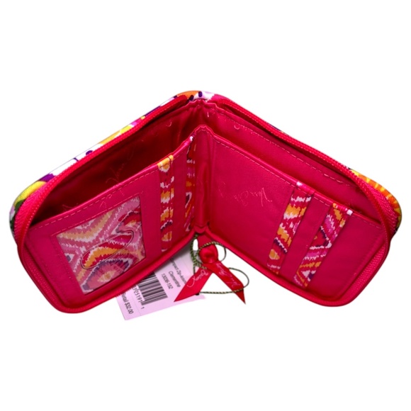 NEW Vera Bradley Clementine Compact Zip Around Wallet Retired Pink Floral Gift - Picture 6 of 8